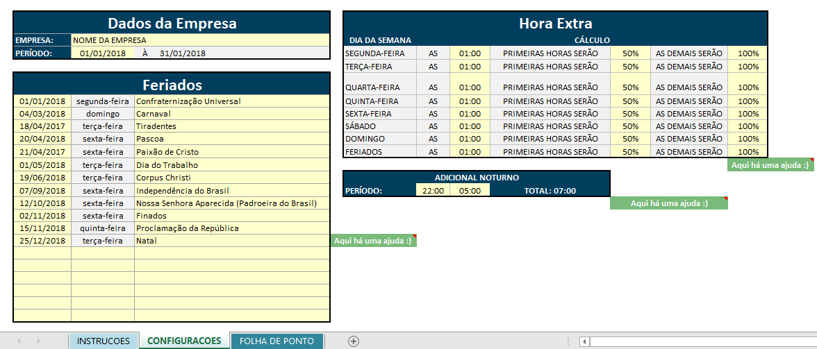 planilha de controle de ponto