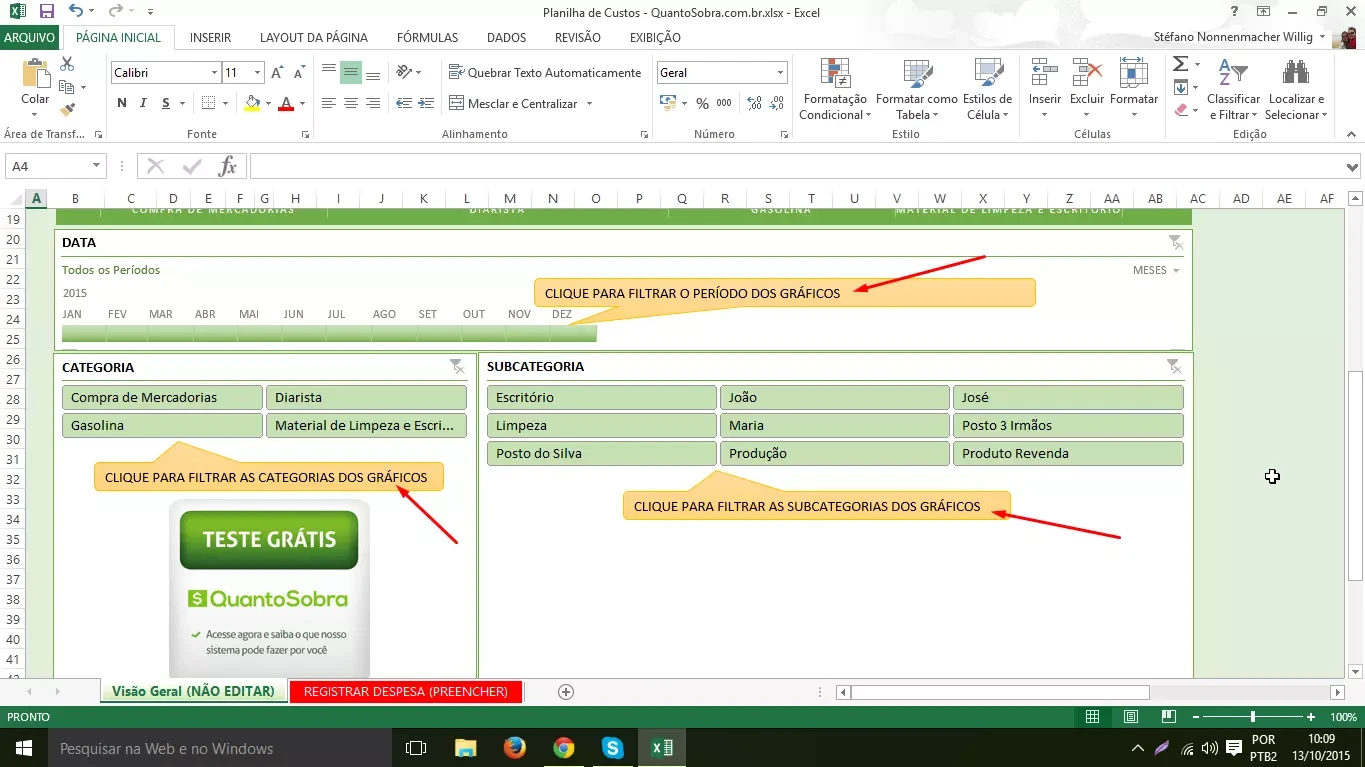 Planilha de custos no excel grátis para baixar 