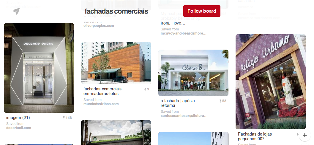 fachadas board pinterest lojas