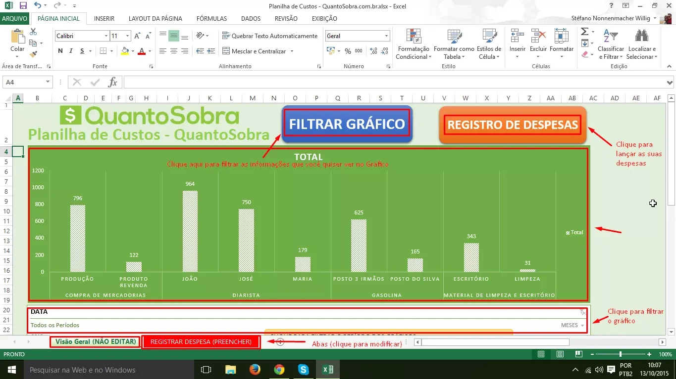 Planilha de custos no excel grátis para baixar 